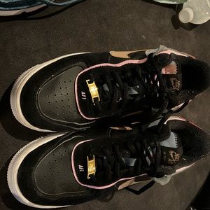 Nike Air Force one Shadow with Gold Hardware size 10